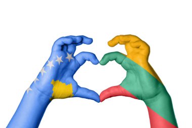 Kosova Litvanya 'nın Kalbi ve El hareketi kalp yaptı, Yol Kesme