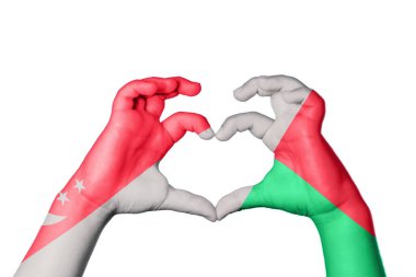 Singapur Madagaskar Kalbi, El hareketi kalp yapmak, Kırpma Yolu