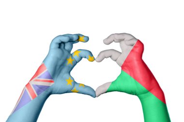 Tuvalu Madagaskar Kalbi, El hareketi kalp yapma, Kırpma Yolu