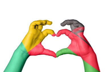 Benin Malawi Heart, el hareketi kalp yapma, kırpma yolu.
