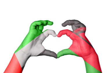 Birleşik Arap Emirlikleri Malawi Kalbi, El hareketi kalp yapma, Kırpma Yolu