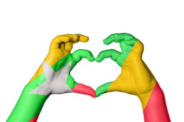Myanmar Mali Heart, el hareketi kalp yapma, kırpma yolu.
