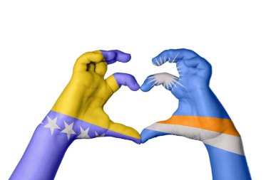 Bosna-Hersek Marshall Adaları 'nın Kalbi, El hareketi, kalp yapma, Kırpma Yolu