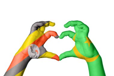 Uganda Moritanya Kalbi, El hareketi kalp yapma, Kırpma Yolu