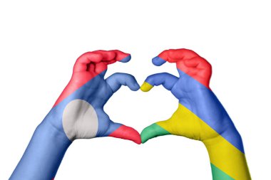 Laos Mauritius Heart, el hareketi kalp yapma, kırpma yolu.