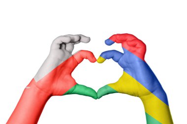 Umman Mauritius Heart, el hareketi kalp yapma, kırpma yolu.