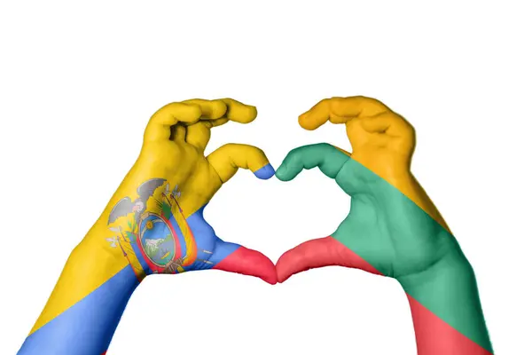 Ekvador Litvanya Kalbi Hareketi Kalp Yapma Kırpma Yolu — Stok fotoğraf
