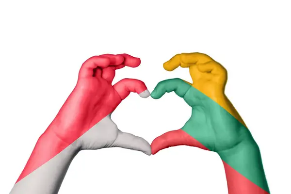 Endonezya Litvanya Kalbi Hareketi Kalp Yapma Kırpma Yolu — Stok fotoğraf