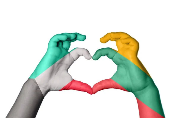 Kuveyt Litvanya Kalbi Hareketi Kalp Yapma Kırpma Yolu — Stok fotoğraf