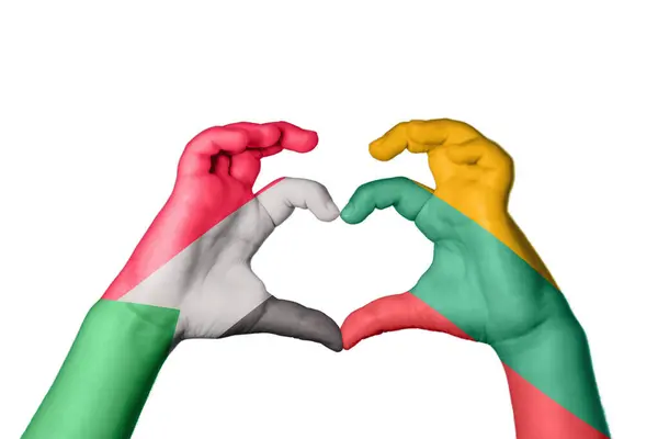 Sudan Litvanya Kalbi Hareketi Kalp Yapma Kırpma Yolu — Stok fotoğraf