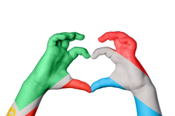 Tschetschenien Luxembourg Heart Handgeste Die Herz Macht Clipping Path — Stockfoto