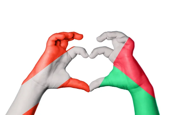 Østerrike Madagaskar Hjerte Håndbevegelse Som Gjør Hjertet Klippevei – stockfoto