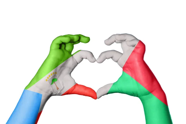 Äquatorialguinea Madagaskar Herz Handbewegung Die Herz Macht Clipping Path — Stockfoto