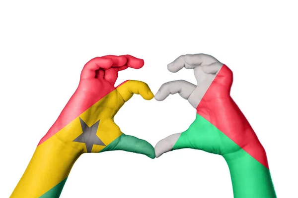 Ghana Madagaskar Herz Handbewegung Die Herz Macht Clipping Path — Stockfoto