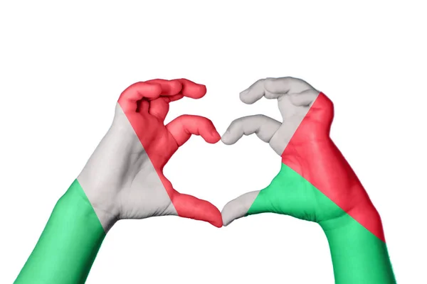 Italien Madagaskar Herz Handbewegung Die Herz Macht Clipping Path — Stockfoto