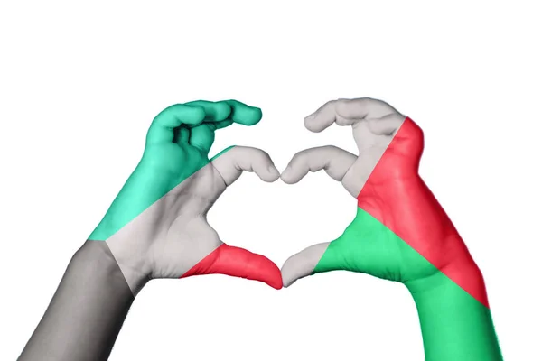 쿠웨이트 마다가스카르 심장을 만드는 제스처 클리핑 — 스톡 사진