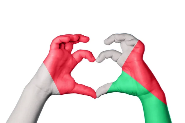 Malta Madagascar Heart Hand Gesture Making Heart Clipping Path — Stock Photo, Image
