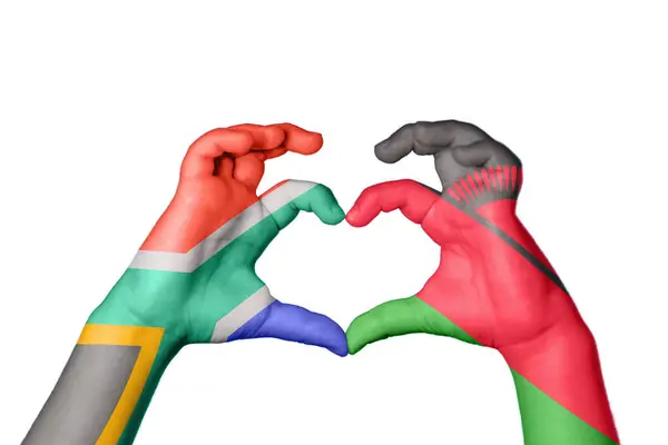 Zuid Afrika Malawi Hart Hand Gebaar Maken Hart Knippen Pad — Stockfoto