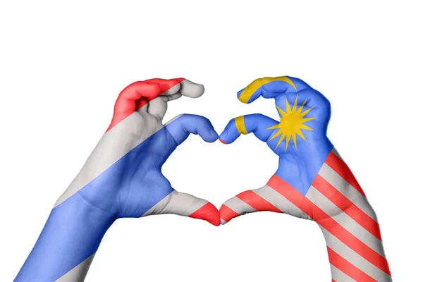 泰国马来西亚心 手手势造心 收割之路 — 图库照片
