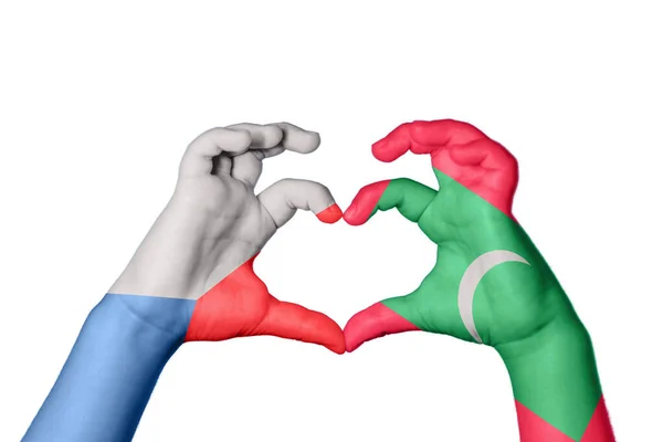 Tschechische Republik Malediven Herz Handbewegung Die Herz Macht Clipping Path — Stockfoto