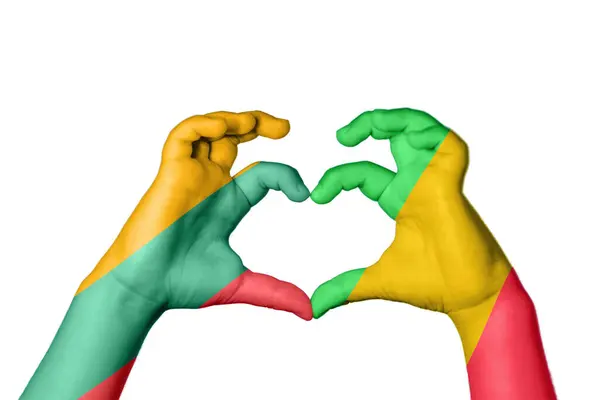 Litvánia Mali Szív Kézmozdulat Készítés Szív Vágás — Stock Fotó