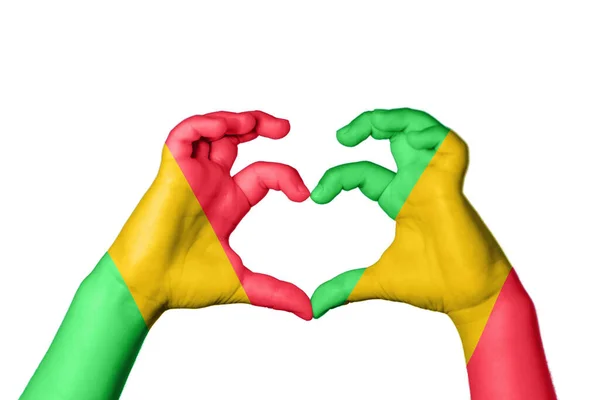 Мали Мали Сердце Жест Руки Делает Сердце Клиппинг Путь — стоковое фото