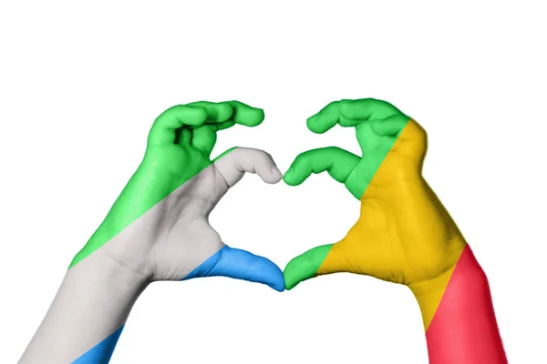Sierra Leone Mali Herz Handbewegung Die Herz Macht Clipping Path — Stockfoto