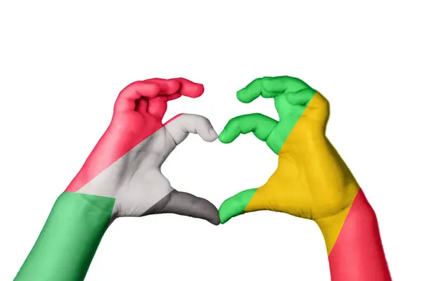 Судан Мали Сердце Жест Сердца Отрезание Пути — стоковое фото