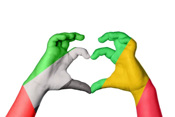Ηνωμένα Αραβικά Εμιράτα Mali Heart Χέρι Χειρονομία Κάνοντας Καρδιά Περικοπή — Φωτογραφία Αρχείου