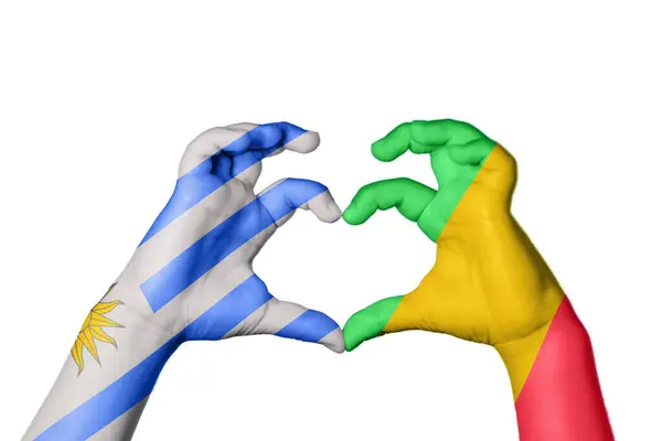 Uruguay Mali Herz Handgeste Macht Herz Clipping Path — Stockfoto