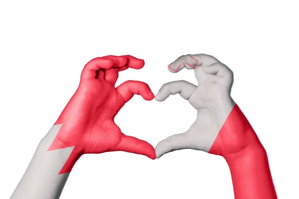 Bahrein Málta Szív Kézmozdulatok Készítése Szív Vágási Útvonal — Stock Fotó