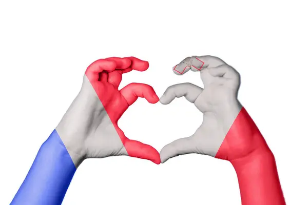 Франция Мальтийское Сердце Жест Сердца Отрезание Пути — стоковое фото