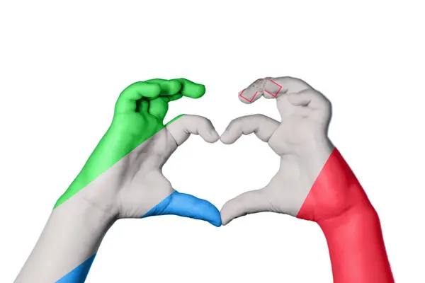 Sierra Leone Malta Herz Handbewegung Die Herz Macht Clipping Path — Stockfoto