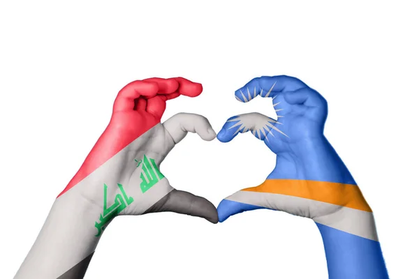 Irakische Marshallinseln Herz Handbewegung Die Herz Macht Clipping Path — Stockfoto