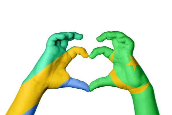 Γκαμπόν Μαυριτανία Καρδιά Χέρι Χειρονομία Κάνοντας Καρδιά Ψαλίδισμα Μονοπάτι — Φωτογραφία Αρχείου