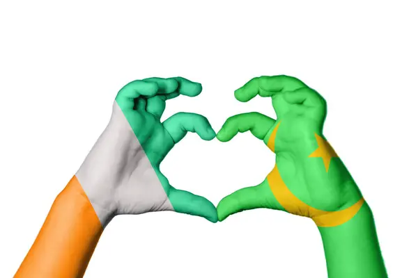 Ivoorkust Mauritanië Hart Handgebaar Maken Hart Knippad — Stockfoto