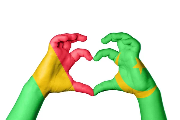 Mali Mauritania Heart Hand Gesture Making Heart Clipping Path — Stock Photo, Image