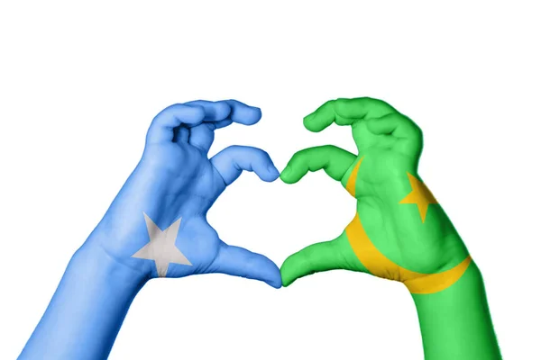 소말리아 모리타니아 심장을 만드는 제스처 클리핑 — 스톡 사진