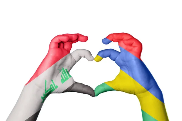 Irak Mauritius Herz Handbewegung Die Herz Macht Clipping Path — Stockfoto