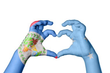 Belize Mikronezya Kalbi, El hareketi kalp yapma, Kırpma Yolu