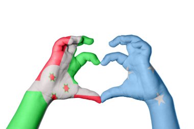 Burundi Mikronezya Kalbi, El hareketi kalp yapma, Kırpma Yolu