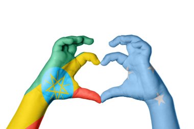 Etiyopya Mikronezya Kalbi, El hareketi kalp yapma, Kırpma Yolu