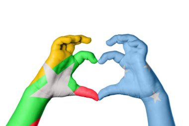 Myanmar Mikronezya Kalbi, El hareketi kalp yapma, Kırpma Yolu