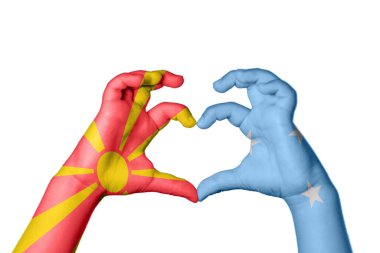 Kuzey Makedonya Mikronezya Kalbi, El hareketi kalp yapıyor, Kırpma Yolu