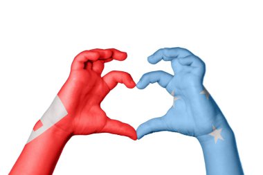 Tonga Mikronezya Kalbi, El hareketi kalp yapma, Kırpma Yolu