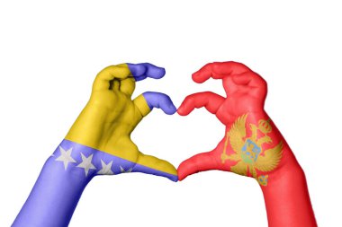 Bosna-Hersek Karadağ 'ın Kalbi ve El hareketi kalp yaptı, Yolu Kesiyor