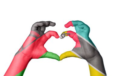 Malawi Mozambik Kalp, El hareketi kalp yapma, Kırpma Yolu