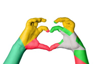 Benin Myanmar Heart, el hareketi kalp yapma, kırpma yolu.