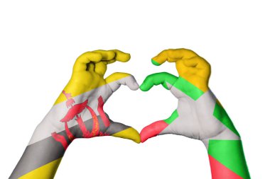 Brunei Myanmar Heart, el hareketi kalp yapma, kırpma yolu.