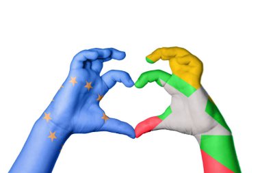 Avrupa Birliği Myanmar Heart, El hareketi kalp yapma, Kırpma Yolu